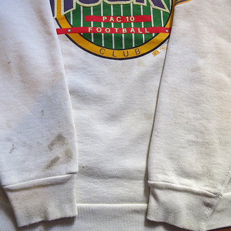 ビンテージ90's●WASHINGTON HUSKY PAC 10 FOOTBALLプリントスウェット白●250301k3-m-sws 1990sワシントンハスキーズフットボール