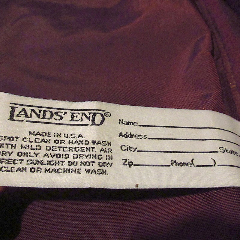 ビンテージ90's○LANDS'ENDナイロンハンドバッグ バーガンディ