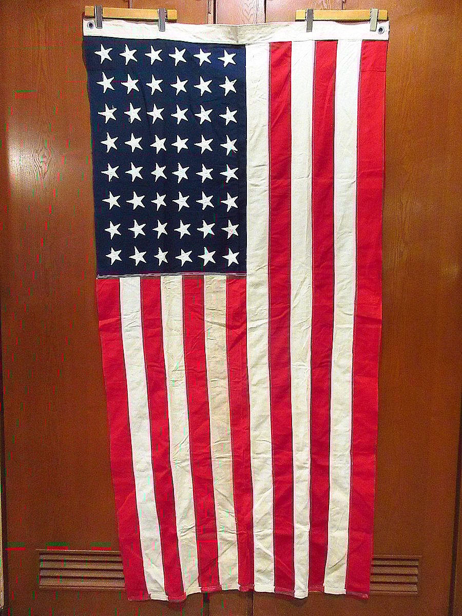 ビンテージ~40's○48星アメリカ星条旗size約98cm×約203cm○240508i8-