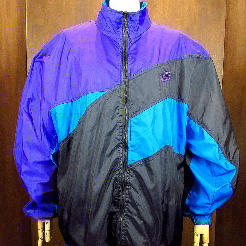 Nike マルチカラーナイロンジャケット 90s NIKEナイキ マルチカラー 切り替え ナイロンジャケット L