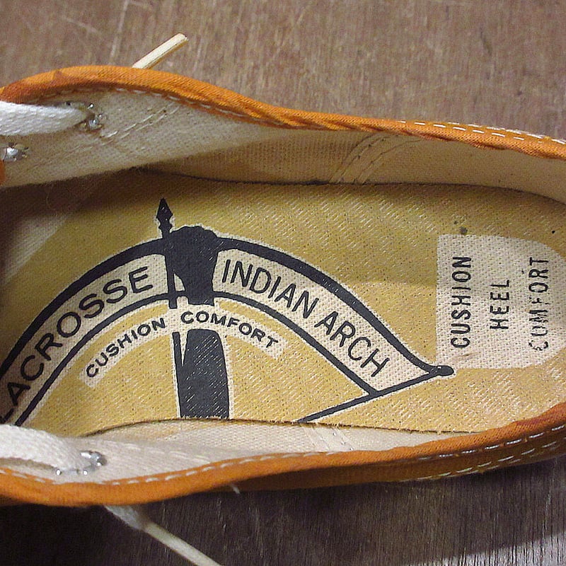 ビンテージ70's○DEADSTOCK LA CROSSEボーイズキャンバススニーカー3 1/