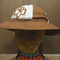 ビンテージ○レディース花飾り付きストローハット○210607n2-w