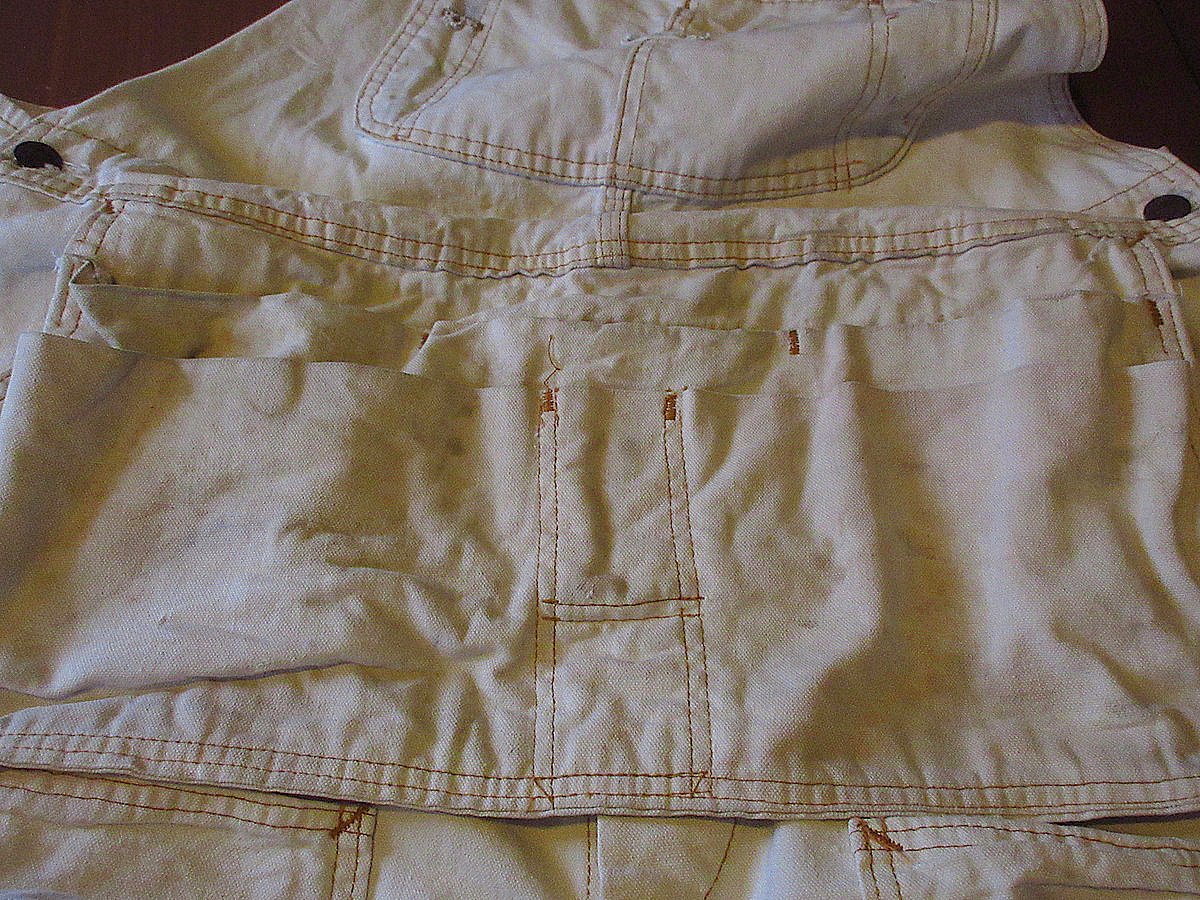 ビンテージ70's○BIG MACエプロン付きダックオーバーオール白