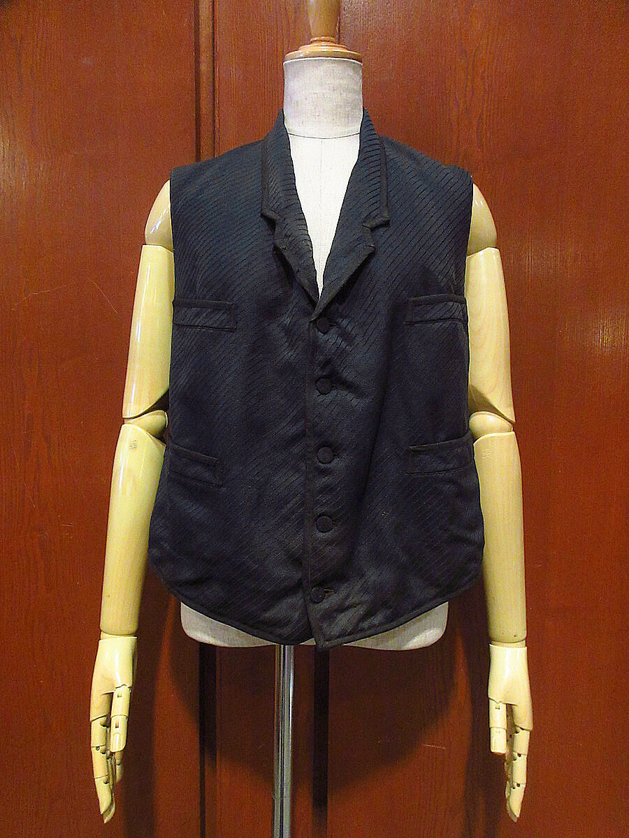 30s フレンチヴィンテージ ウールジレ　ベスト 30ss France Vintage Corduroy×Black Moleskin Dou