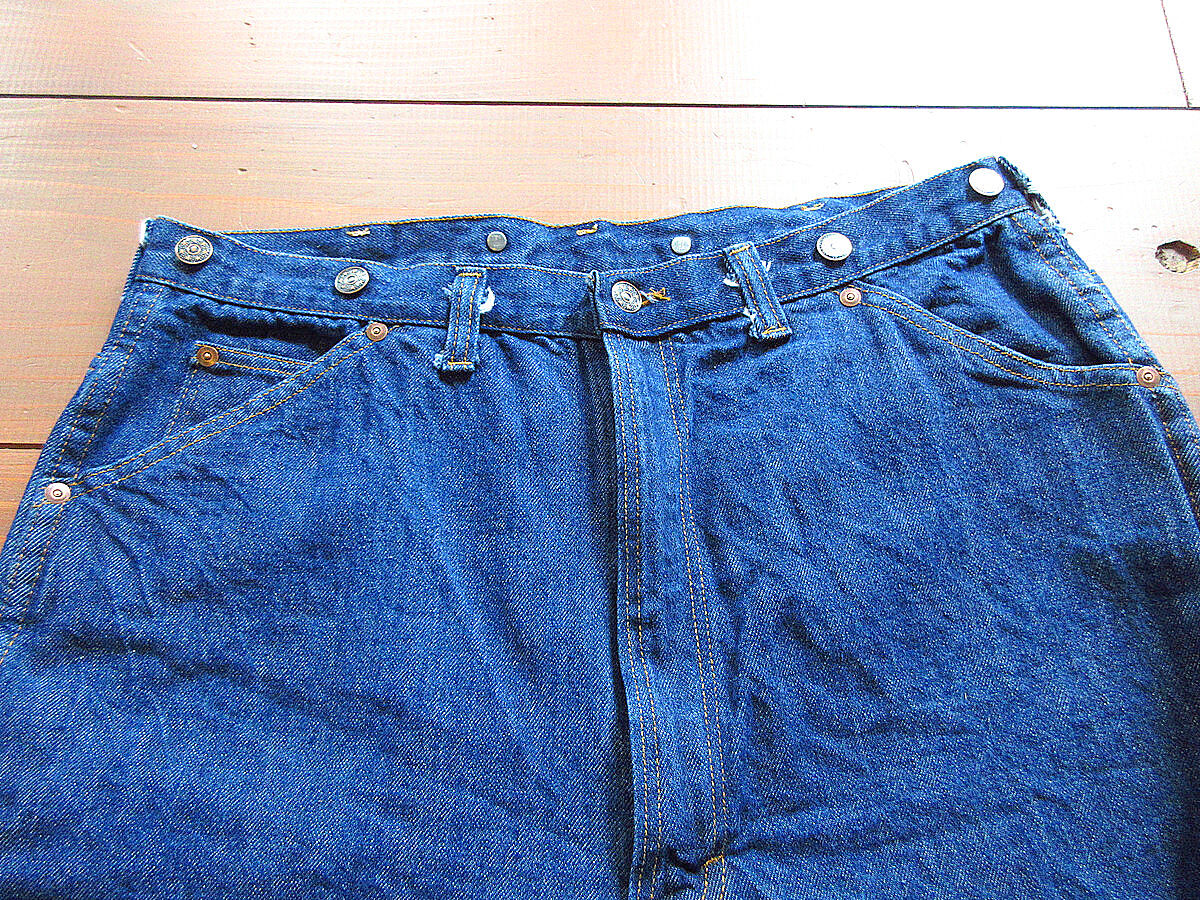 70s FIVE BROTHER デニムペインターパンツ インディゴ USA製 ビンテージ80's○FIVE BROTHERサスペンダーボタン付きデニムペインター