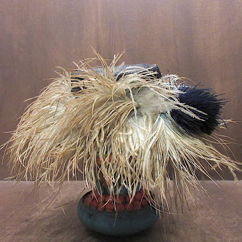 ビンテージ~30's○レディース羽根付きストローハット○250822z3