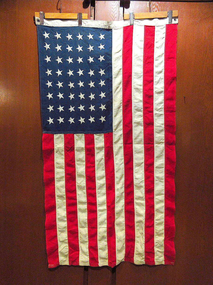 ビンテージ40's50's○48星アメリカ星条旗size 約82cm×約138cm○23031