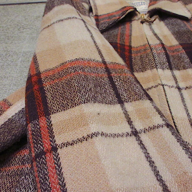 ビンテージ50's○HERCULESウールチェックカーコート○220124r5-m-ct