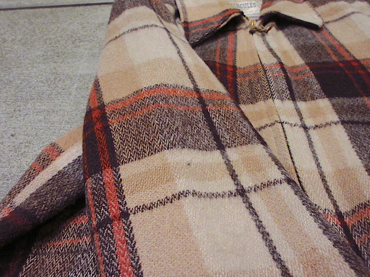 ビンテージ50's○HERCULESウールチェックカーコート○220124r5-m-ct
