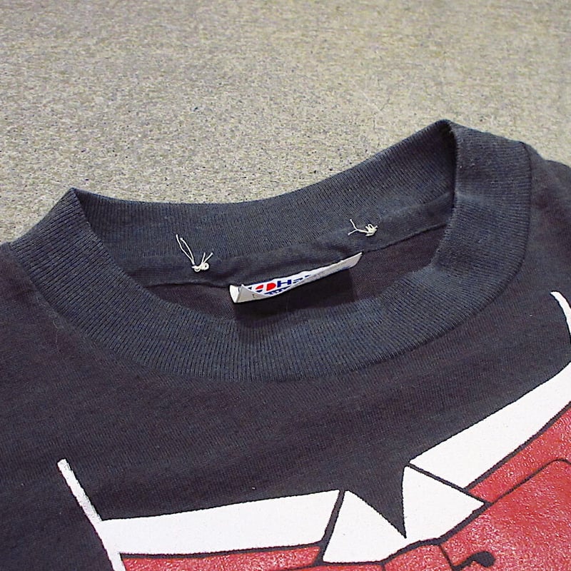 ビンテージ80's○タキシード騙し絵プリントTシャツ黒size M(38-40