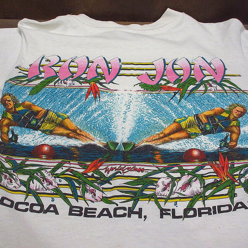 ビンテージ80's○RON JON SURF SHOP両面プリントポケットTシャツsize S...