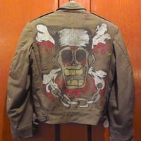 ビンテージ40's●U.S.ARMYハンドペイント入りアイクジャケットsize 32R●250301m4-m-jk-mltミリタリースカルスパイダーウェブ古着