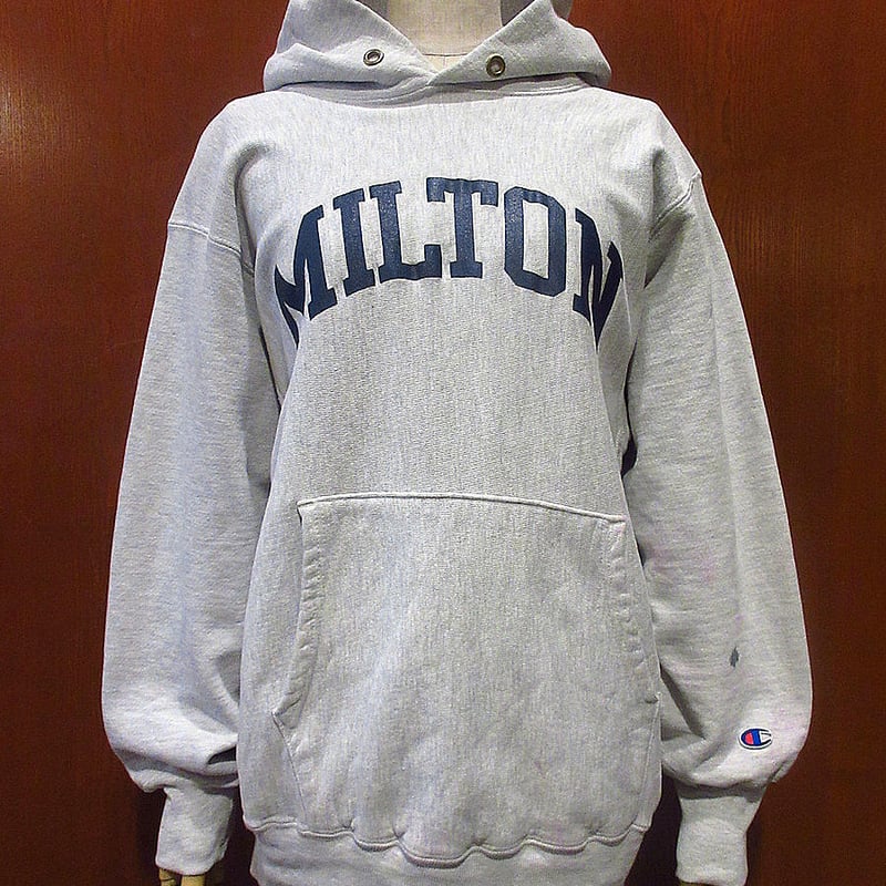 90s USA製 champion チャンピオン リバースウィーブ ビンテージ90's○Champion MILTONリバースウィーブスウェット