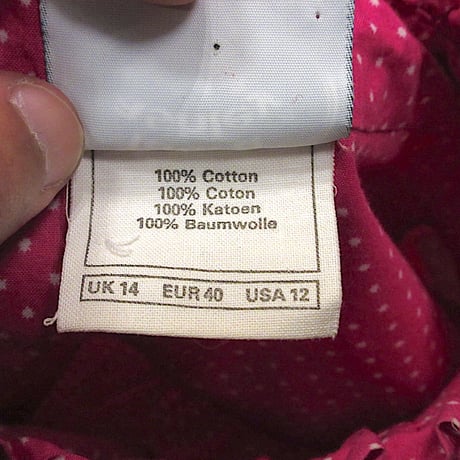 ビンテージ●laura ashleyベルト付きドット柄七分袖ワンピースピンクsize 12●250209z1-w-lsdrsローラアシュレイ水玉レディース古着