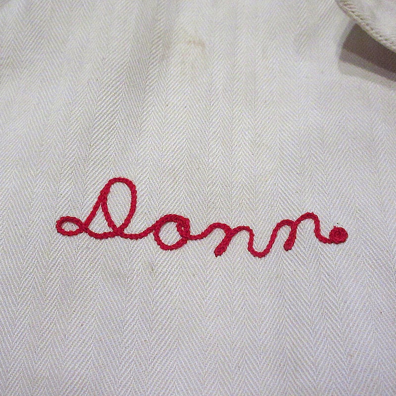 50s HINSONヴィンテージ ショップコート チェーンステッチ HBT 44 ビンテージ40's50's○Unitogチェーンステッチ刺繍HBTワークショップ