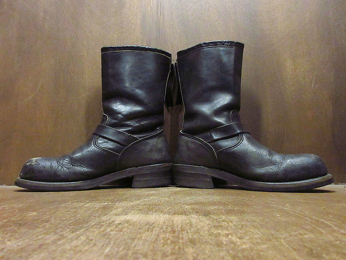 CHIPPEWA こはくまる ビンテージ90's○CHIPPEWAスチールトゥエンジニアブーツ黒size 7 1/2