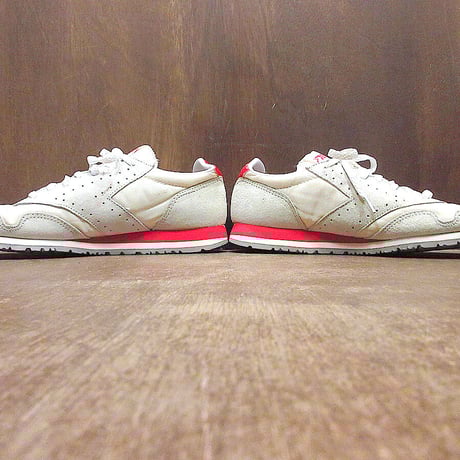 ビンテージ80’s●DEADSTOCK BROOKSスニーカー白×赤size 9●231026j4-m-snk-27cm古着1980sデッドストック靴