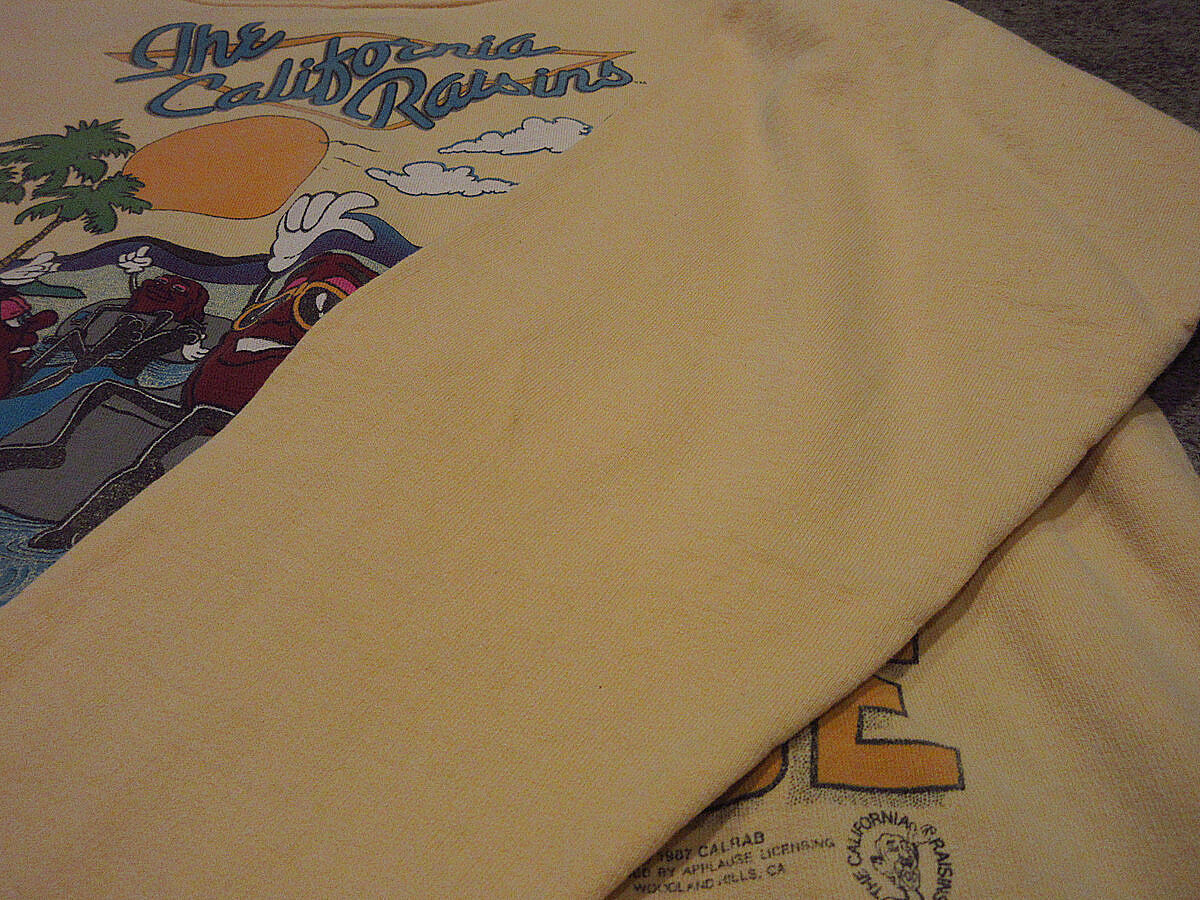 ビンテージ80's○The California Raisinsプリントスウェット黄○2104