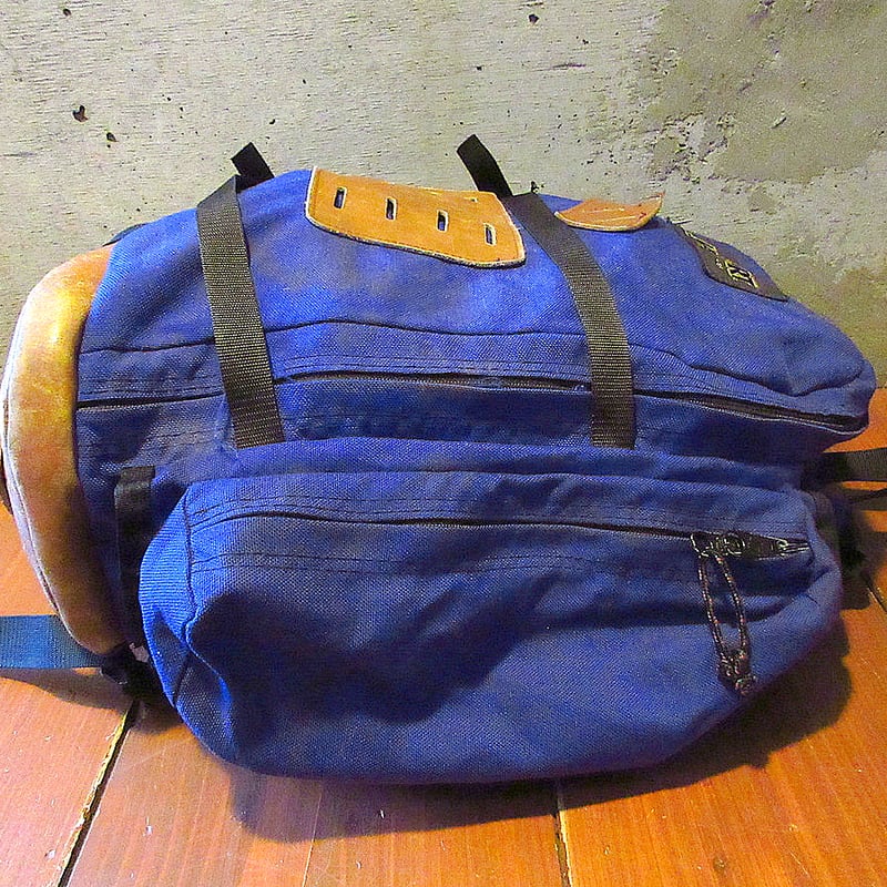 ビンテージ70's80's○JANSPORTボトムレザーナイロンバックパック紫