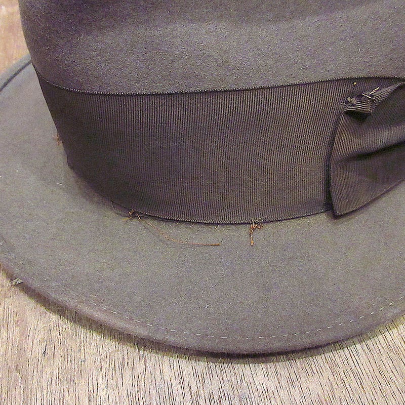 ビンテージ60's70's○KNOXフェドラハットグレー○231128j3-m-ht-flt古