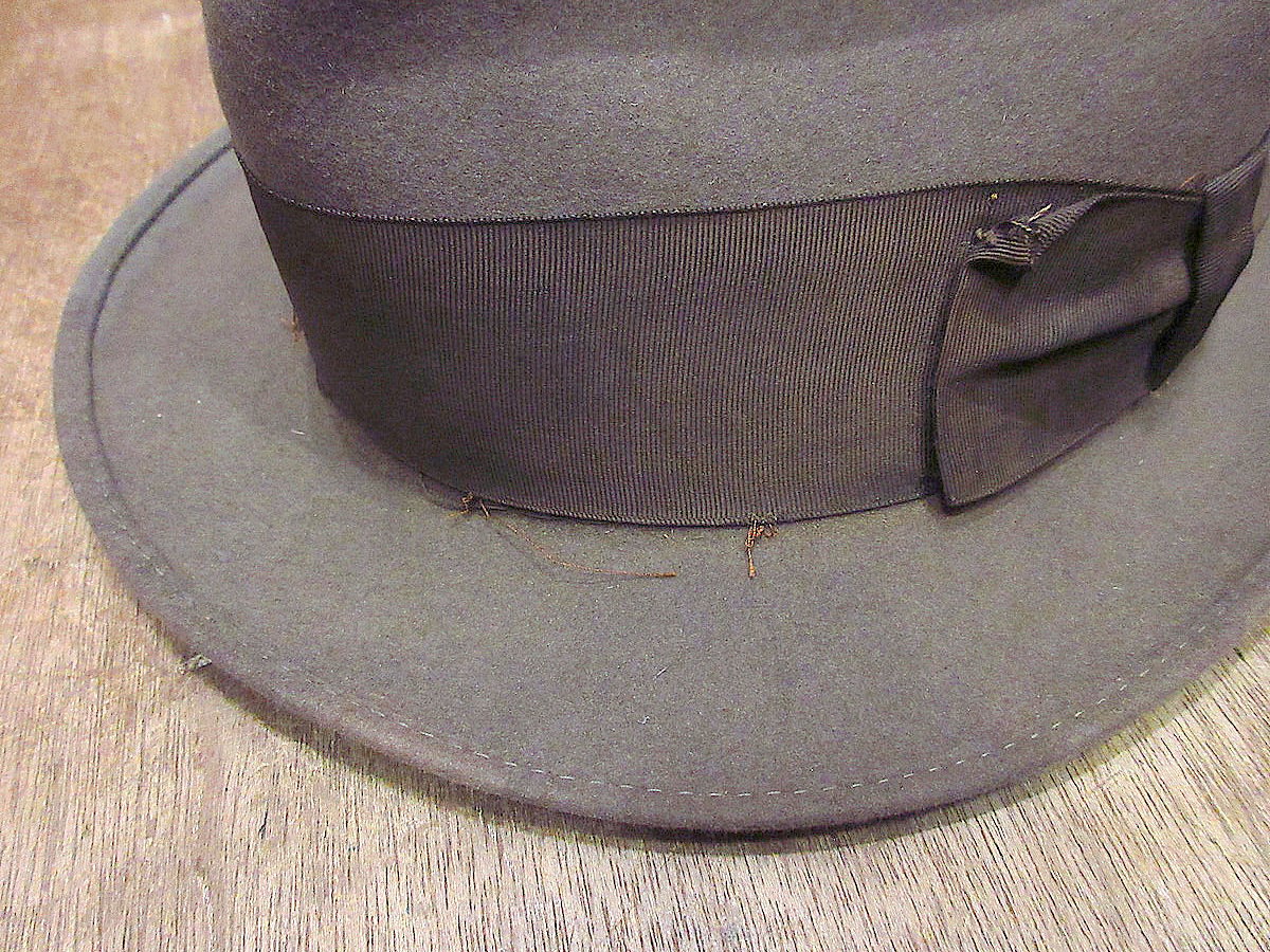 ビンテージ60's70's○KNOXフェドラハットグレー○231128j3-m-ht-flt古