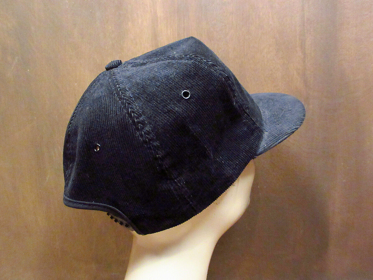 ビンテージ80's○SATURN スナップバックコーデュロイキャップ黒