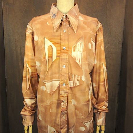 60'sビンテージ古着！アメリカ製 the ER ヒッピー総柄シャツ CATEGORY 70's／ディスコ／ヒッピーシャツ | cozy vintage