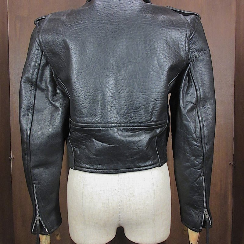 ビンテージ80's90's○FRONTIERダブルライダースジャケット黒size S