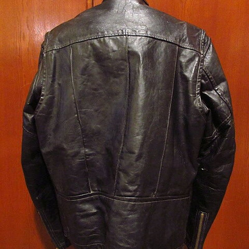 ビンテージ60's○シングルライダースジャケット黒○201221f7-m ビンテージ60's○シングルライダースジャケット黒○201221f7-m