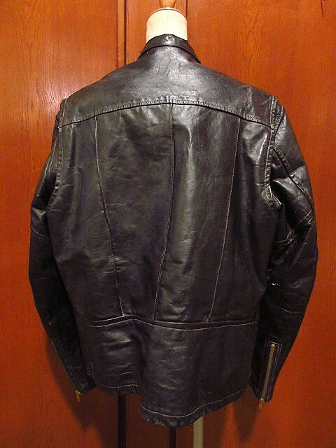 ビンテージ60's○シングルライダースジャケット黒○201221f7-m ビンテージ60's○シングルライダースジャケット黒○201221f7-m