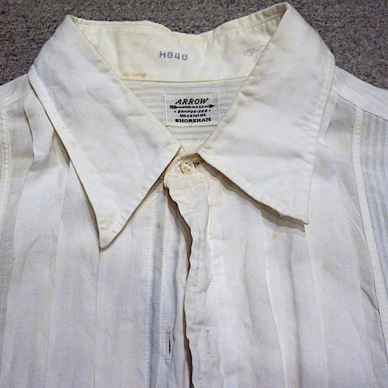 ビンテージ40's50's○ARROWマチ付きフレンチカフスビブフロント