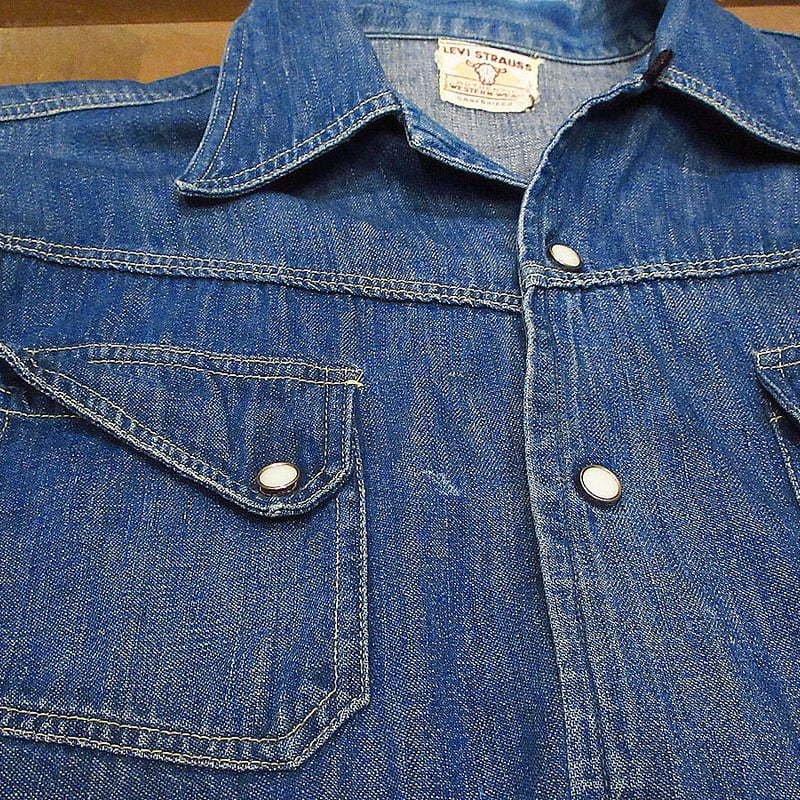 ビンテージ50's○Levi'sショートホーンデニムループカラー