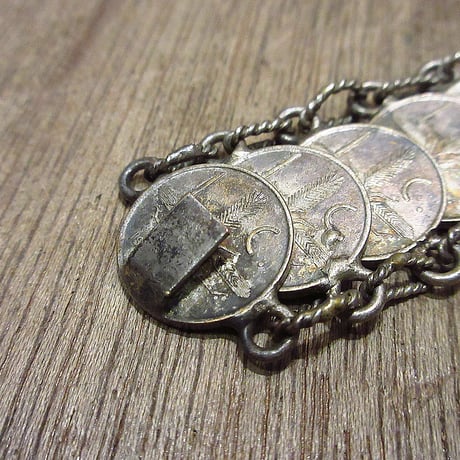 ビンテージ●メキシカンコインブレスレット●240223i5-bngメキシコ硬貨アクセサリー1945年40s