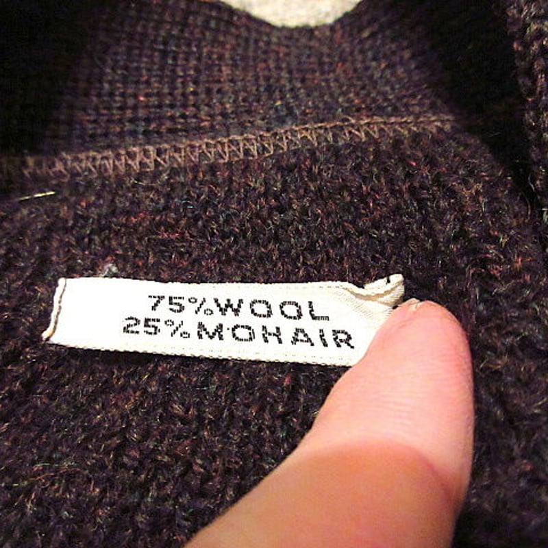 ビンテージ60's70's○モヘアカーディガン茶○210201f4-m-cdg古着