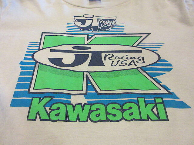 ビンテージ80's○Kawasaki JT Racingモトクロス長袖TシャツsizeL○20