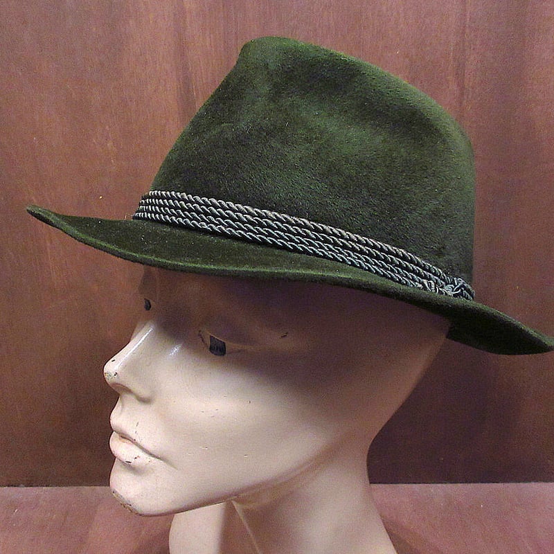 ヴィンテージ COLLINS オーストリア製チロリアンハット グリーン ビンテージ-60's○Collinsチロリアンハット深緑○210930s2-m-ht-flt