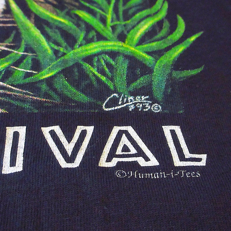 90s タイガー　human-i tee メンズ　XL 希少　シングルステッチ ビンテージ90's○Human i TeesタイガープリントTシャツ黒size XL