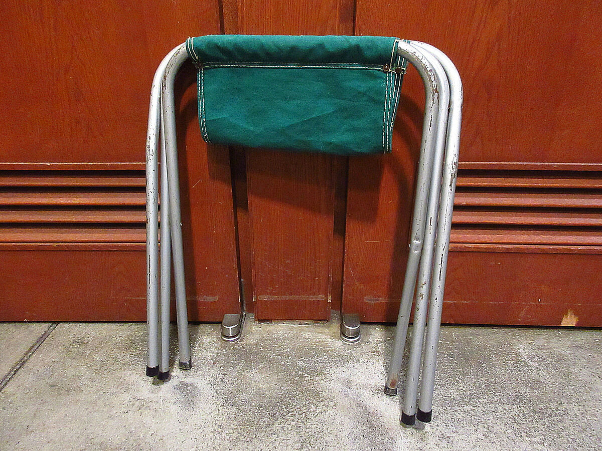 ビンテージ~70's○CAL-DAKアウトドアフォールディングチェア緑B