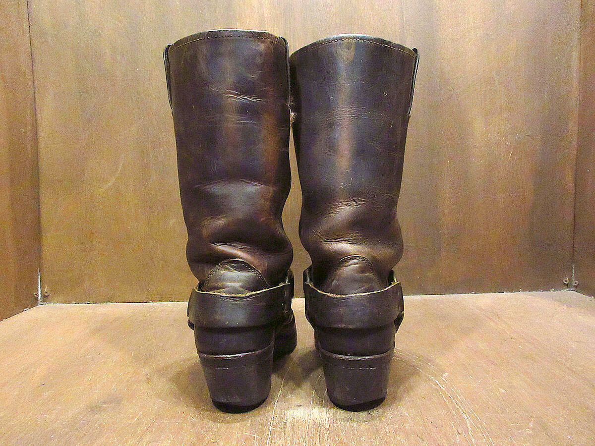 ビンテージ○FRYEレディース白タグリングブーツ茶size 6 1/2 M