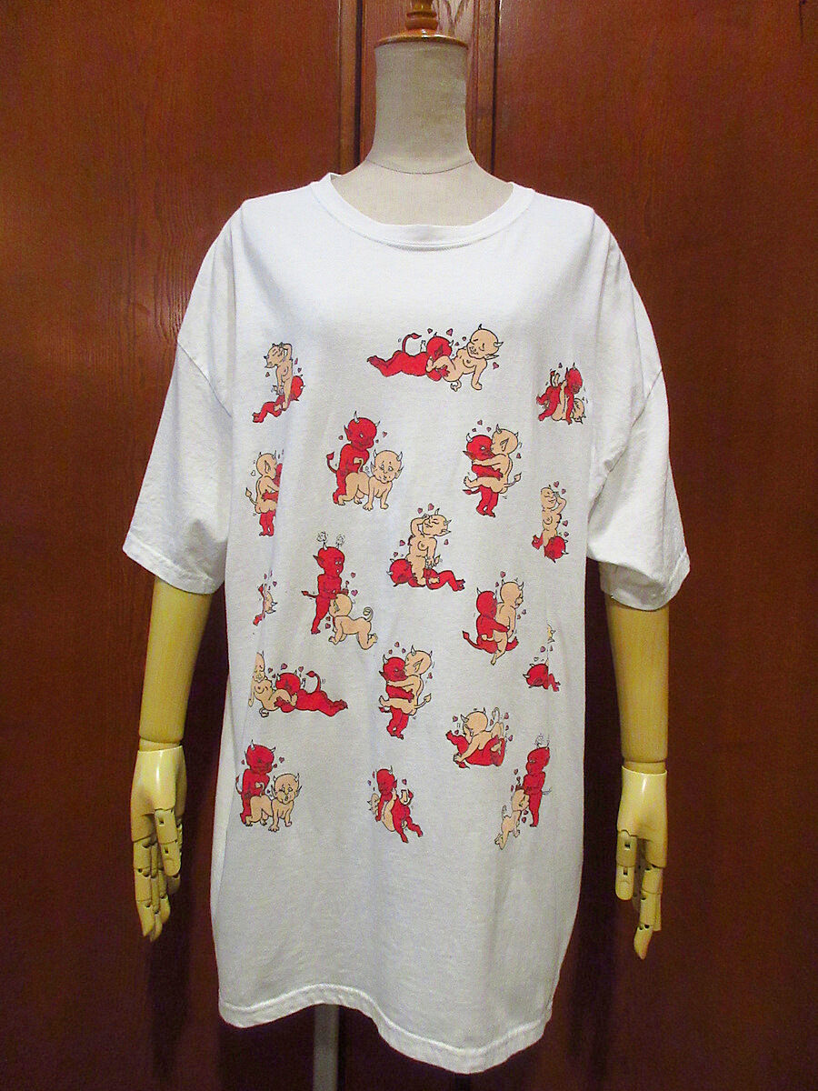 もみあげ　00s USA製 エロ 四十八手 デビル エンジェルTシャツ もみあげ 00s USA製 エロ 四十八手 デビル エンジェルTシャツ