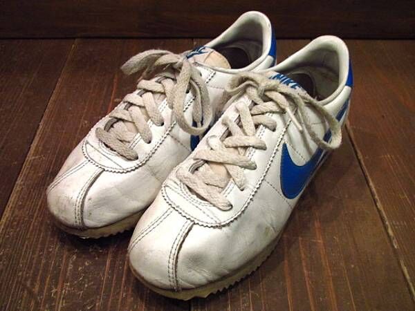 ビンテージ80's○NIKEレザーコルテッツ白×青6 1/2○210622i11-w-snk-