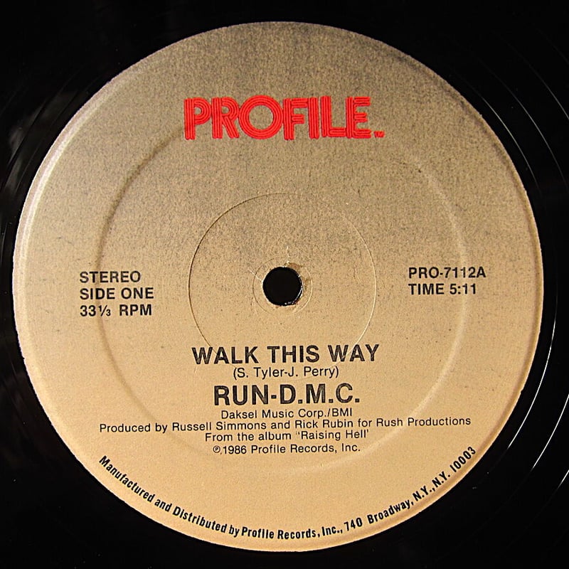 RUN D.M.C.○WALK THIS WAYシュリンク付きPROFILE RECORDS