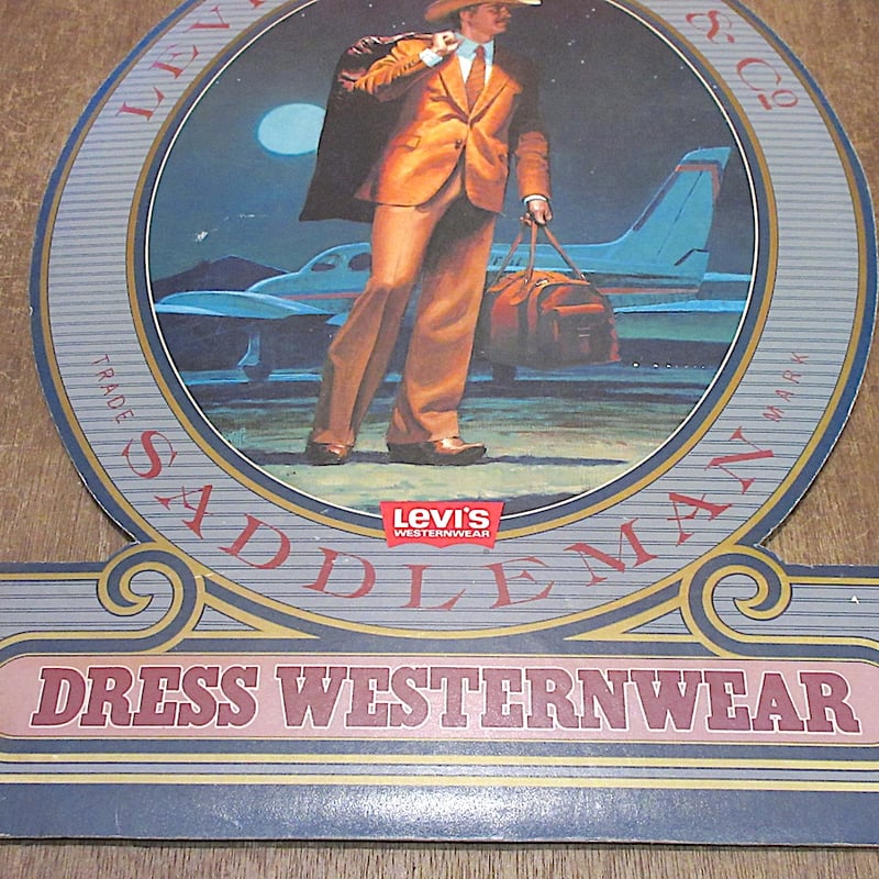 ビンテージ70's○Levi's SADDLEMANアドバタイジングサイン○260227z3-