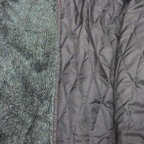 ビンテージ60’s70’s●Shanhouse裏地キルティングフェイクファージップアップパーカ緑size 44●241121z1-m-jk-otシャンハウスフーディージャケット