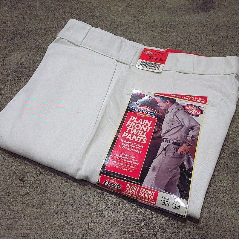 ビンテージ80's○DEADSTOCK Dickies S874Eワークパンツ白表記W33 L
