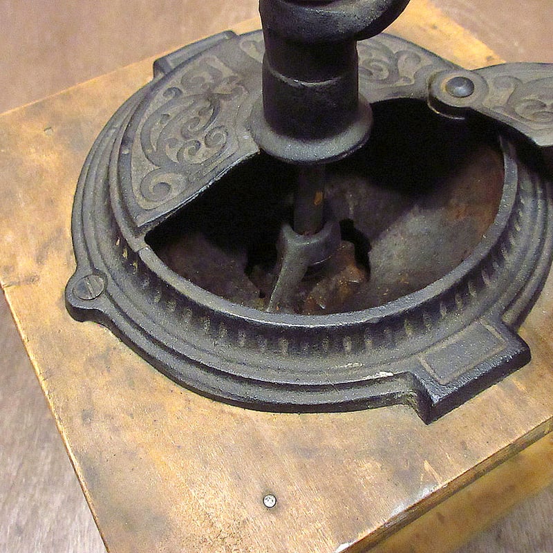 ビンテージ-1900's○ウッド×キャストアイアンコーヒーミル○231206j3