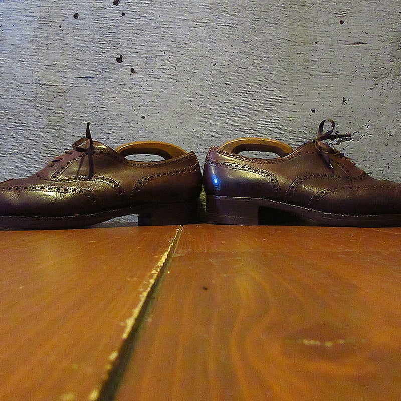 ビンテージ-70's○Church'sウイングチップシューズ赤茶○250414j4-m-dsh