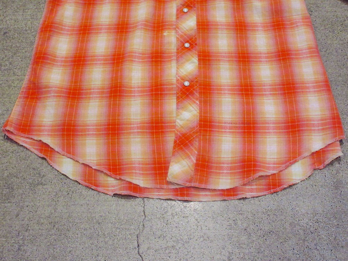 ビンテージ50's○LONG TAILチェックコットン長袖ウエスタンシャツ