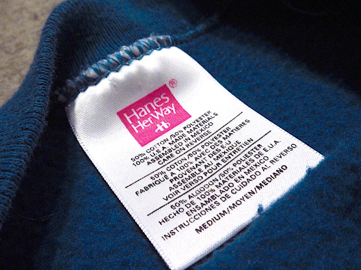 ビンテージ90's○Hanes Her Wayラグランスウェットターコイズブルー