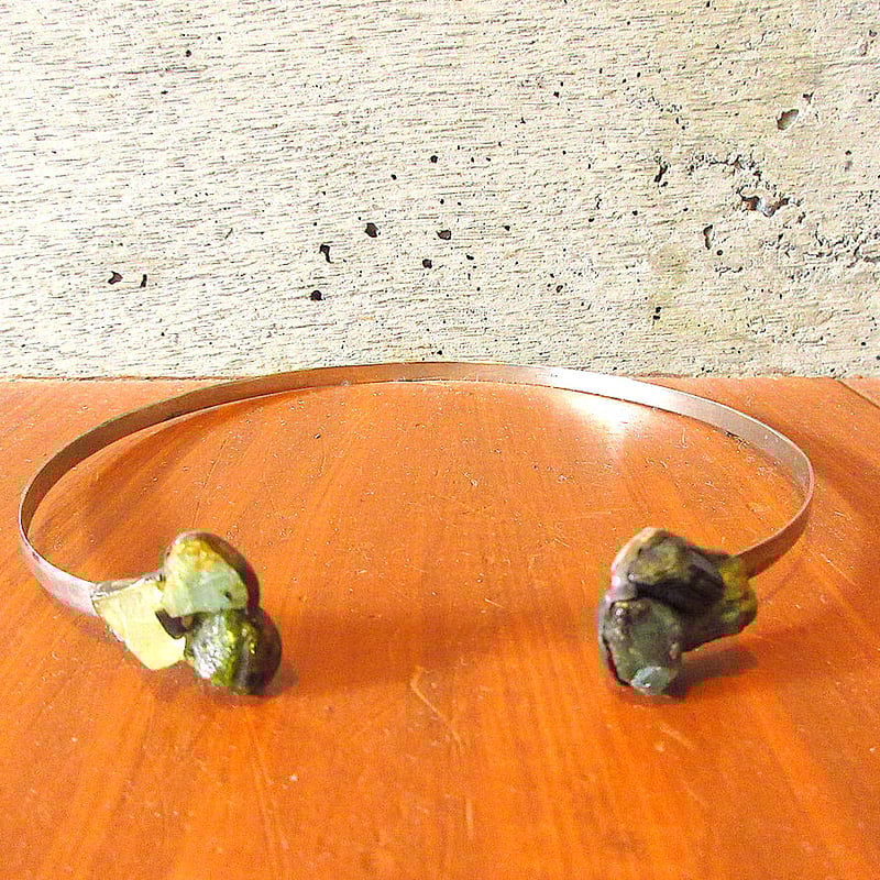 ビンテージ○石付きスターリングシルバーチョーカー○240429k6